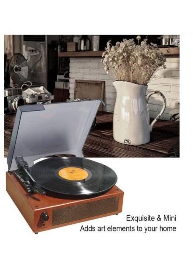 Generic - Portable Phonograph Vinyl Record Player Retro Classic Turntable Phonograph Built In Stereo Speaker Retro Phonograph Multifunctional Portable Bluetooth Jukebox  Red - Image 1