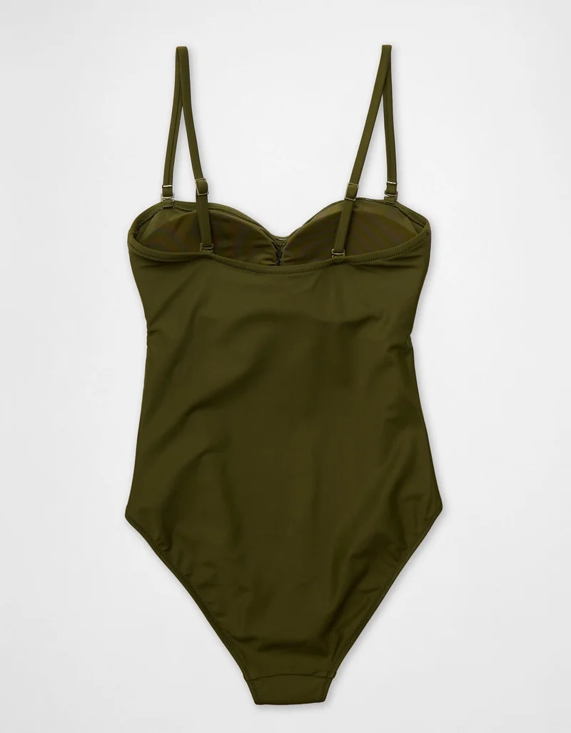 Aerie  Aerie Bandeau Cut Out Full Coverage One Piece Swimsuit for Women | Best Price UAE