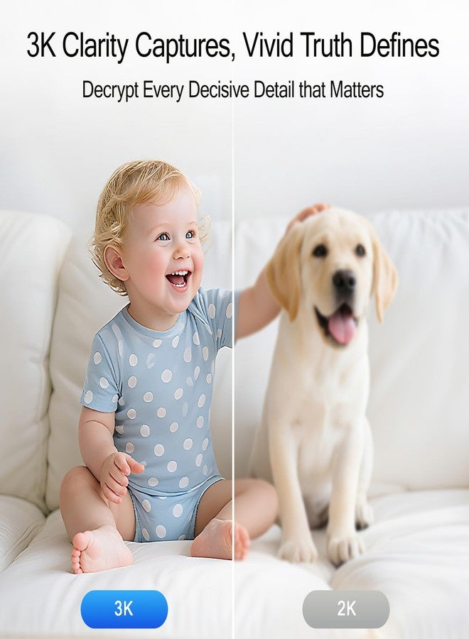 CINMOORE 5G Security Camera Indoor, 3K Pet/Dog Camera with Speaker/Phone App, PTZ WiFi Baby Monitor Cameras for Home Security, 0-Glow Night Vision 2-Way Talk, AI Tracking Facial Recognition Time Lapse - Image 4