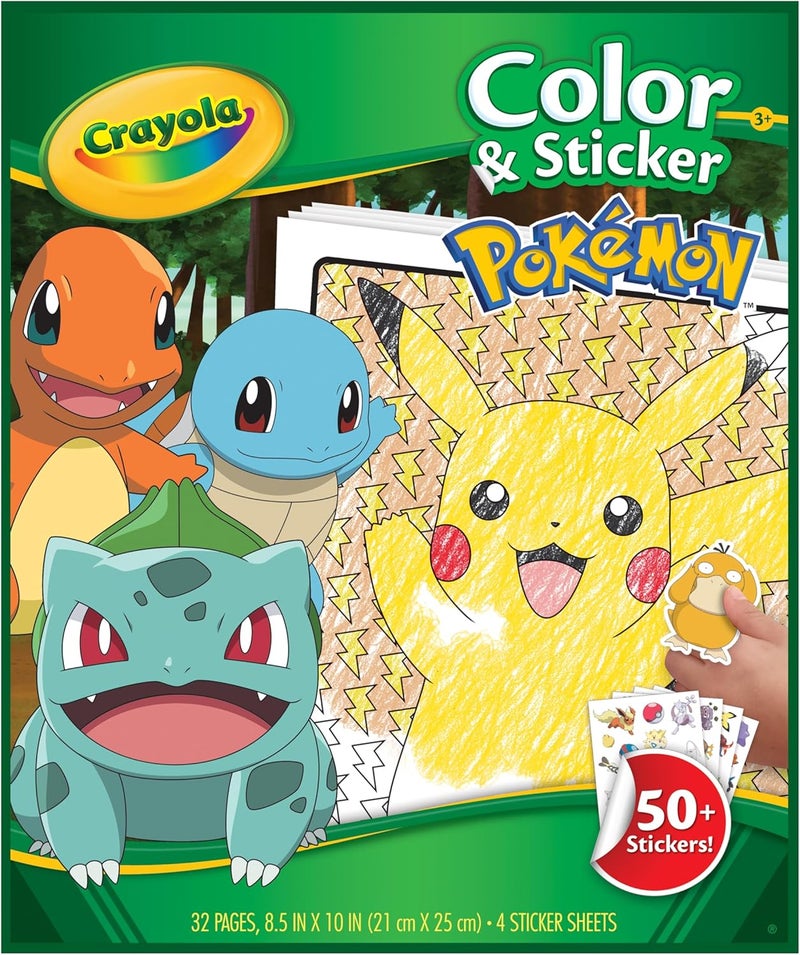 Crayola Pokémon Colouring Book with Stickers – 32 Fun Activity Pages & 4 Sticker Sheets | Kids Creative Colouring Set | Travel Activity Book for Boys & Girls Ages 3+ - Image 1