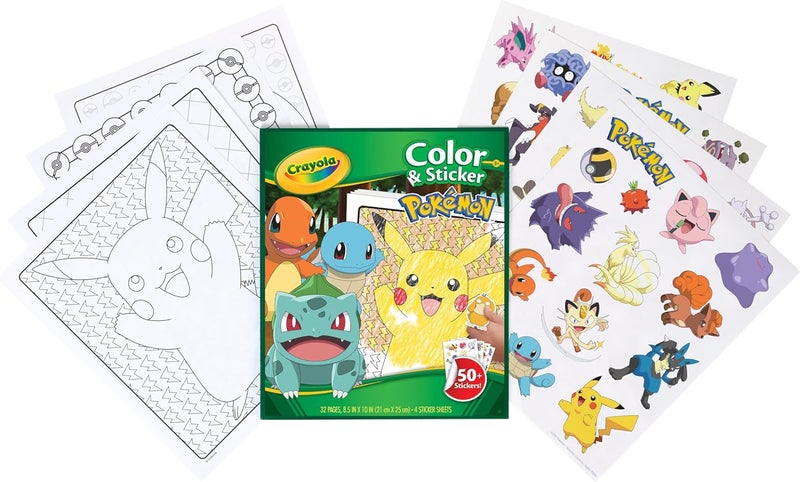 Crayola Pokémon Colouring Book with Stickers – 32 Fun Activity Pages & 4 Sticker Sheets | Kids Creative Colouring Set | Travel Activity Book for Boys & Girls Ages 3+ - Image 3