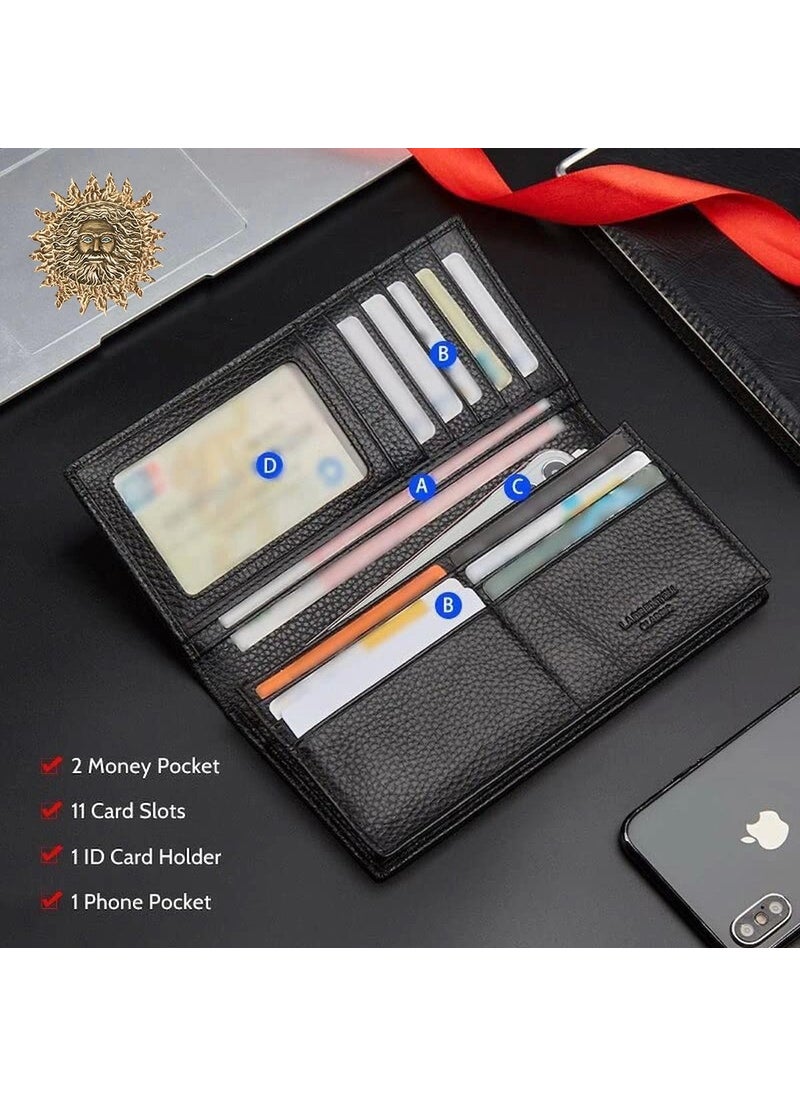 LAORENTOU - Grimaldi Italian Made Leather Long Men's Wallet - Long Men's Card Holder - Image 1