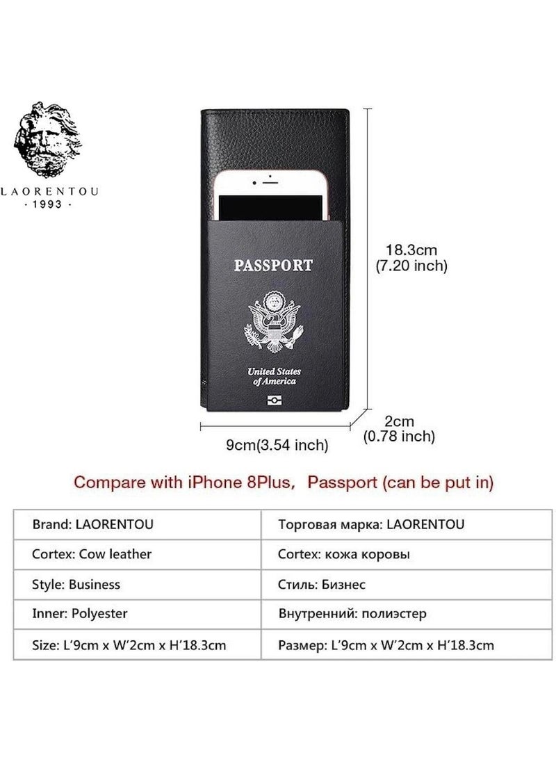 LAORENTOU - Grimaldi Italian Made Leather Long Men's Wallet - Long Men's Card Holder - Image 1