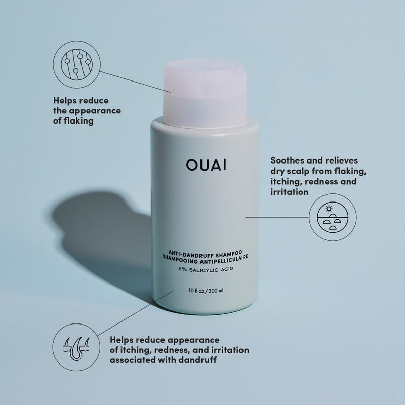 OUAI Anti Dandruff Shampoo - Soothing Salicylic Acid Shampoo for Flaky, Dry and Itchy Scalp - Reduces Itching, Redness and Irritation - Sulfate Free Scalp Care (10 Fl Oz) - Image 4