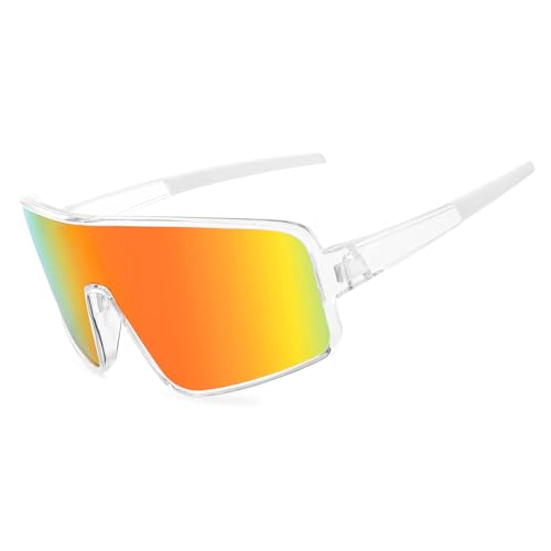 Karsaer Sports Sunglasses, Polarized Oversized Shield for Women Men Youth, Baseball Cycling Running Outdoor Visor E1081 - Image 1