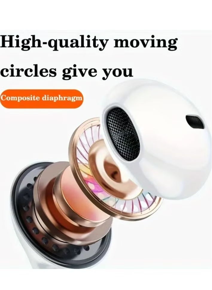 LIXES - Type-C Earphones with Wired Headset, Microphone, and Volume Control – Heavy Bass Sound Quality for iPhone 16 (White) - Image 1
