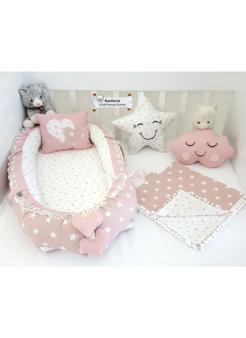 Ebabynest Big Star Series Powder Babynest Set with Heart Design Pompom