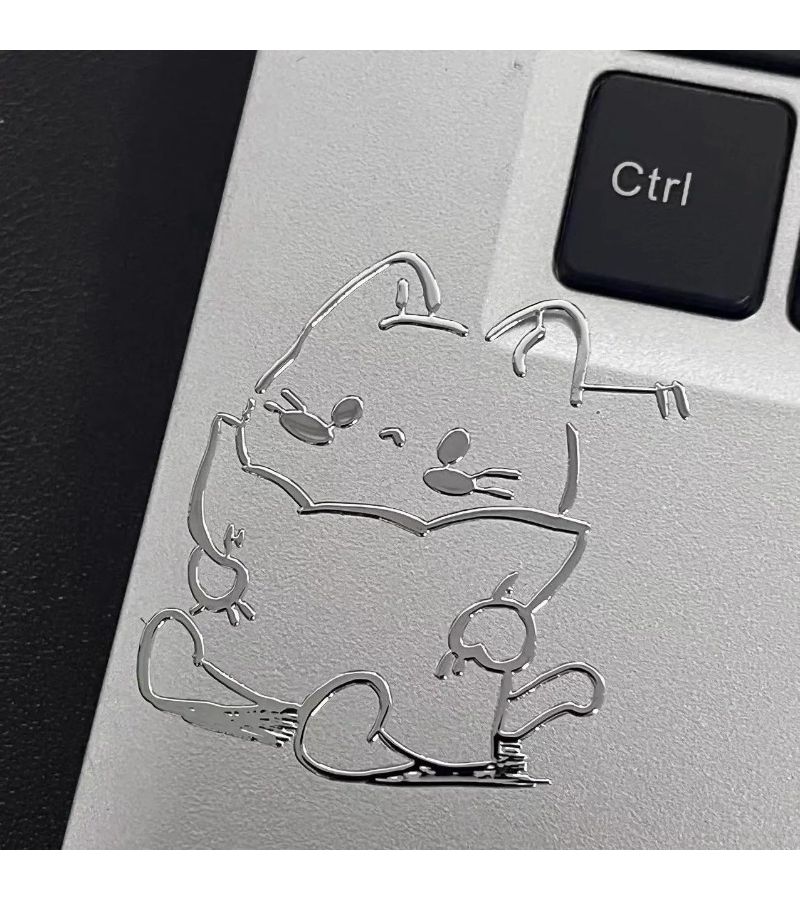 Stylish Swimming Kitten 3D Cat Pillow Stickers With Metallic Texture Waterproof Decorative Decals - Image 1