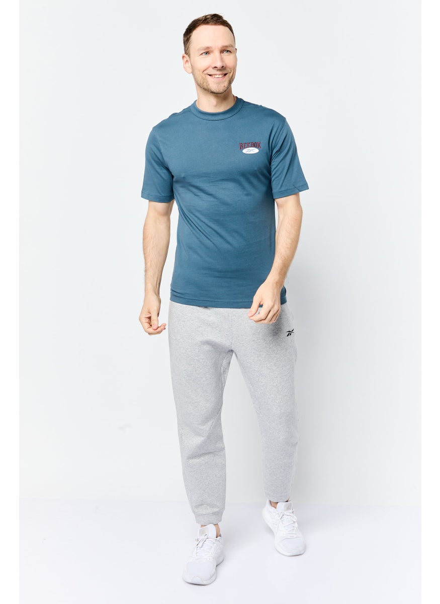 Reebok Men Sportswear Fit Short Sleeve Outdoor T-Shirt, Slate Blue  - Image 3