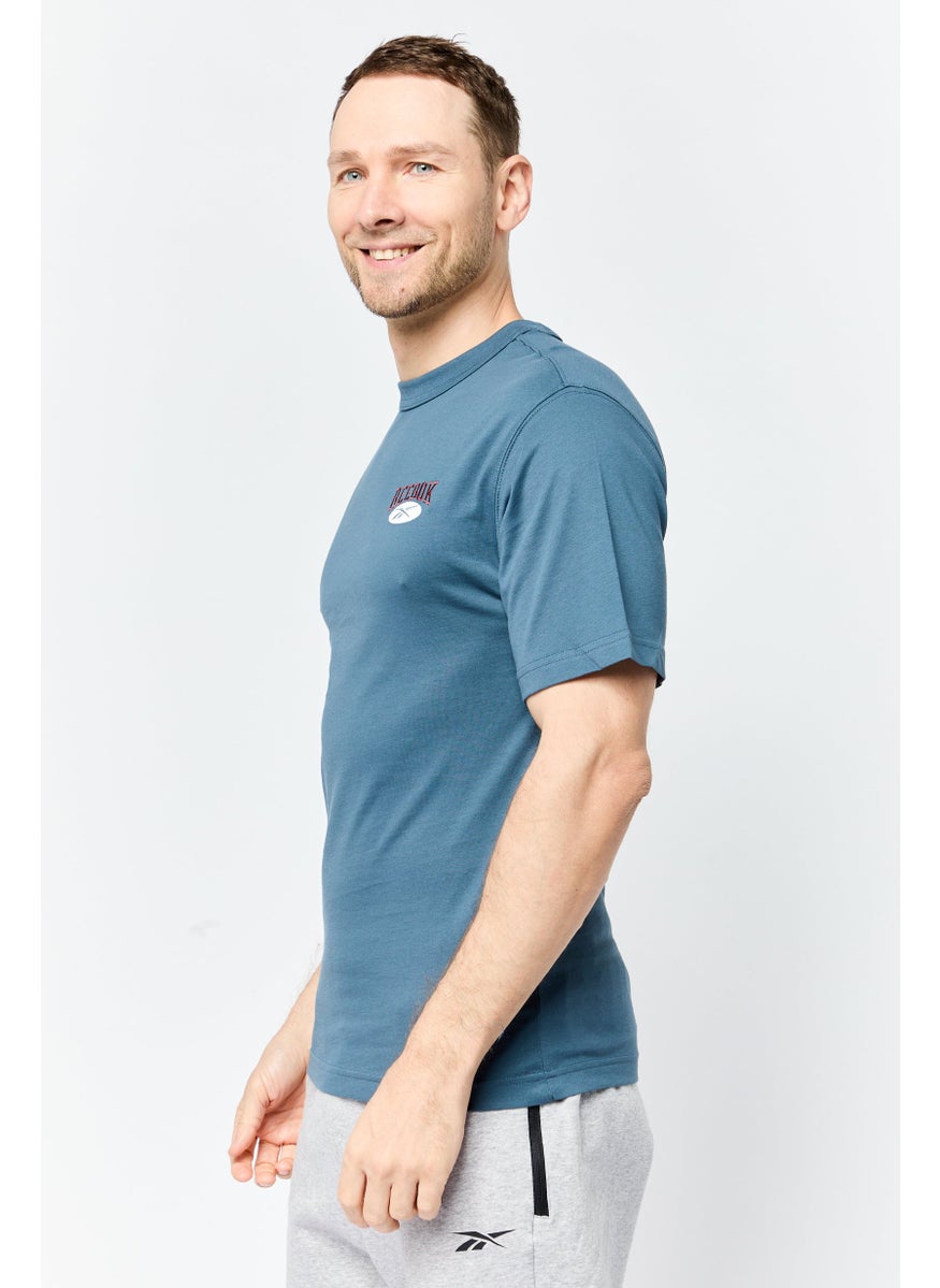 Reebok Men Sportswear Fit Short Sleeve Outdoor T-Shirt, Slate Blue  - Image 4