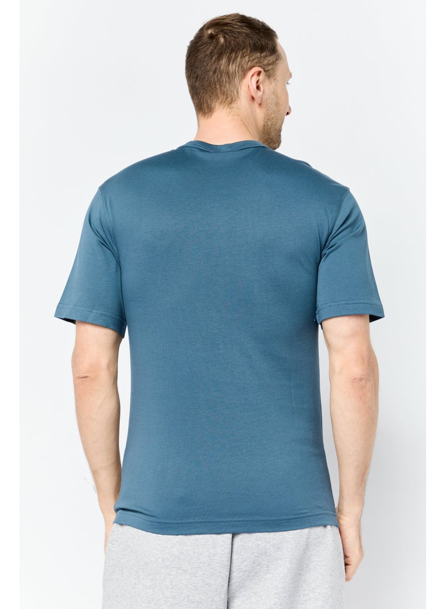 Reebok Men Sportswear Fit Short Sleeve Outdoor T-Shirt, Slate Blue  - Image 2