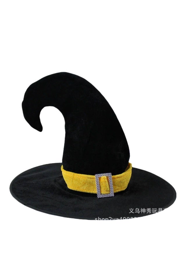 Halloween Ball Party Hats: Witch Hat, Wizard Hat, Veil Hat, Printed Pumpkin Hat, Black Pointed Hat - Image 1