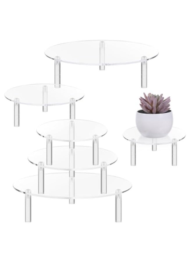 3 Pcs Round Acrylic Display Riser Clear Round Stands Clear Pedestal Riser Board for Cake Plant Dessert Jewelry Collectibles Cupcakes Figures Organizer Home Decor Wedding Birthday Party(5'',6'',8'') - Image 1