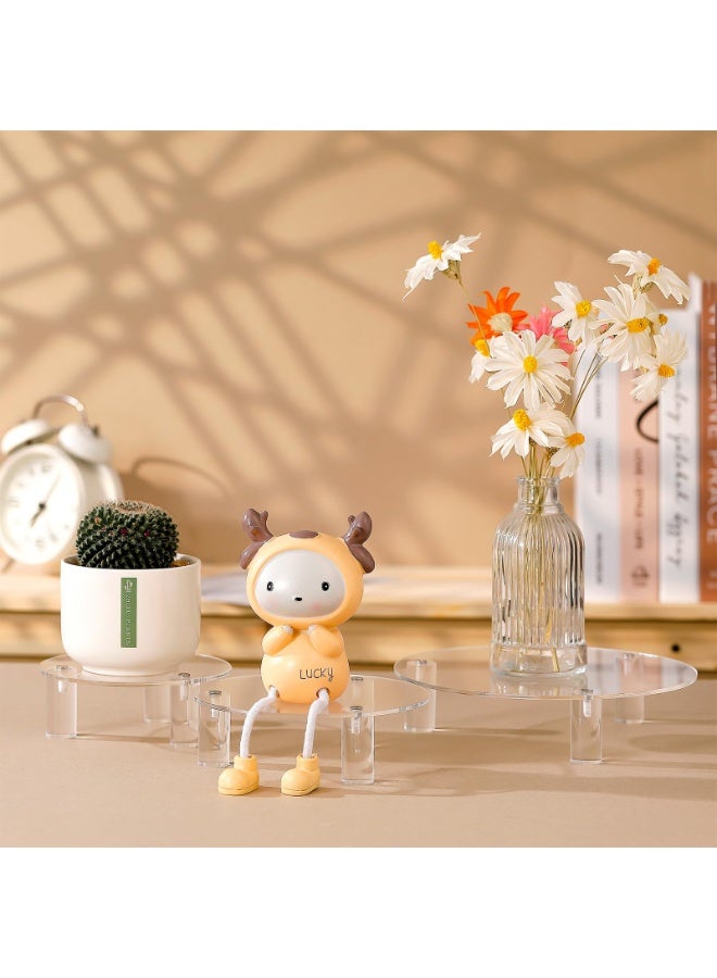 3 Pcs Round Acrylic Display Riser Clear Round Stands Clear Pedestal Riser Board for Cake Plant Dessert Jewelry Collectibles Cupcakes Figures Organizer Home Decor Wedding Birthday Party(5'',6'',8'') - Image 4