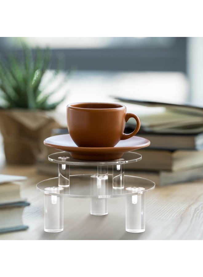 3 Pcs Round Acrylic Display Riser Clear Round Stands Clear Pedestal Riser Board for Cake Plant Dessert Jewelry Collectibles Cupcakes Figures Organizer Home Decor Wedding Birthday Party(5'',6'',8'') - Image 5