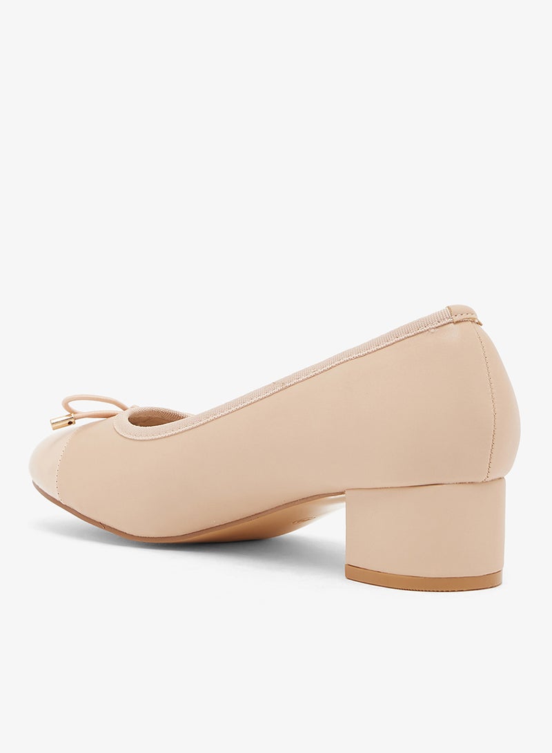 Spot-On Low Heeled Pump With Bow - Image 3