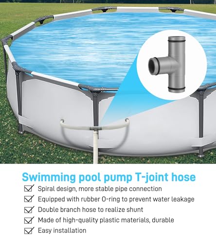 YULOFMVE Pool Hose Connector, 1.25" to 1.25" T-Joint Pool Hose Adapter, Leak-Proof for Pool Parts and Accessories Replacement - Image 4