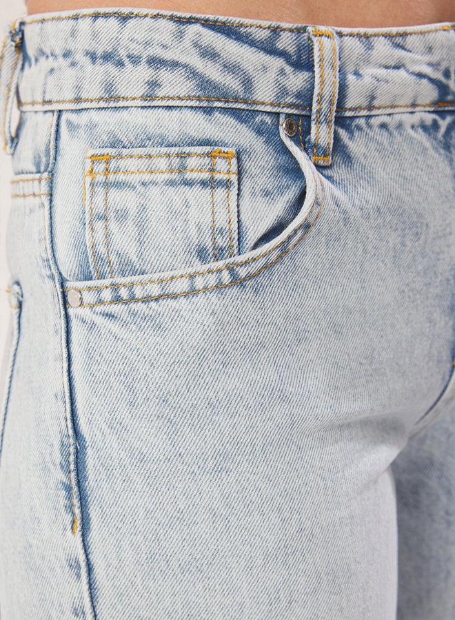 trendyol Light Blue More Sustainable Low Waist Wide Leg Jeans - Image 4