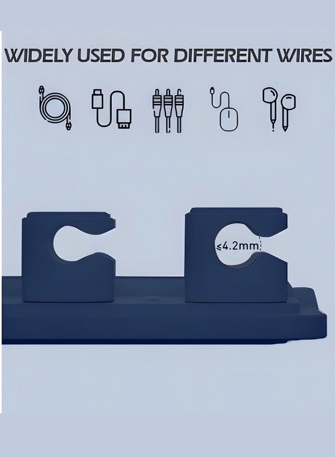 ماجنيتك مشابك إدارة الكابلات، حامل كابلات مغناطيسي مزود بخمسة مشابك، حافظة أسلاك متعددة الأغراض لسطح المكتب، لكابلات USB، والكابلات الدقيقة، تلتصق بالخشب، والرخام، والمعدن، والزجاج، باللون الأزرق - Image 5