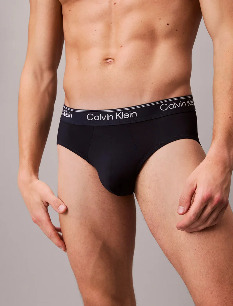 CALVIN KLEIN 3 Pack Hip Briefs - Microfibre Stretch