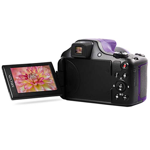Minolta Pro Shot 20MP Digital Camera – 67x Optical Zoom, Full 1080p HD Video, Optical Image Stabilization, Wi-Fi, 3-inch Articulating LCD Screen, 27 Scene Modes – Includes 16GB SD Card (Purple) - Image 4