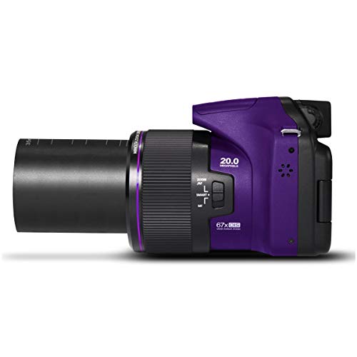 Minolta Pro Shot 20MP Digital Camera – 67x Optical Zoom, Full 1080p HD Video, Optical Image Stabilization, Wi-Fi, 3-inch Articulating LCD Screen, 27 Scene Modes – Includes 16GB SD Card (Purple) - Image 5
