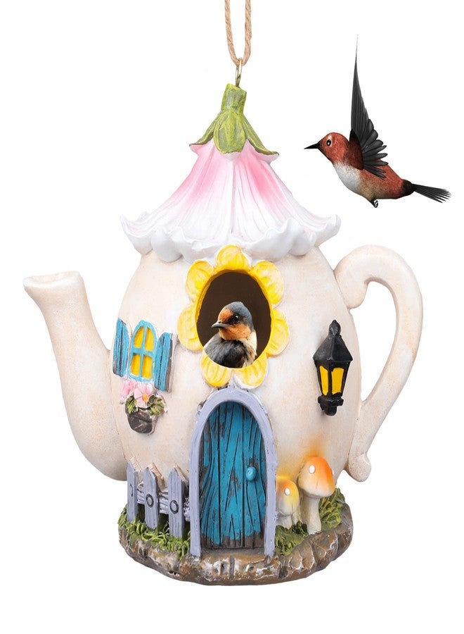 Yinns Birdhouses, Resin Bird House for Outside, Decorative Bird Houses, Hanging Watering Can Bird Houses for Outdoors Cardinal Bluebird Wild Birds - Image 1