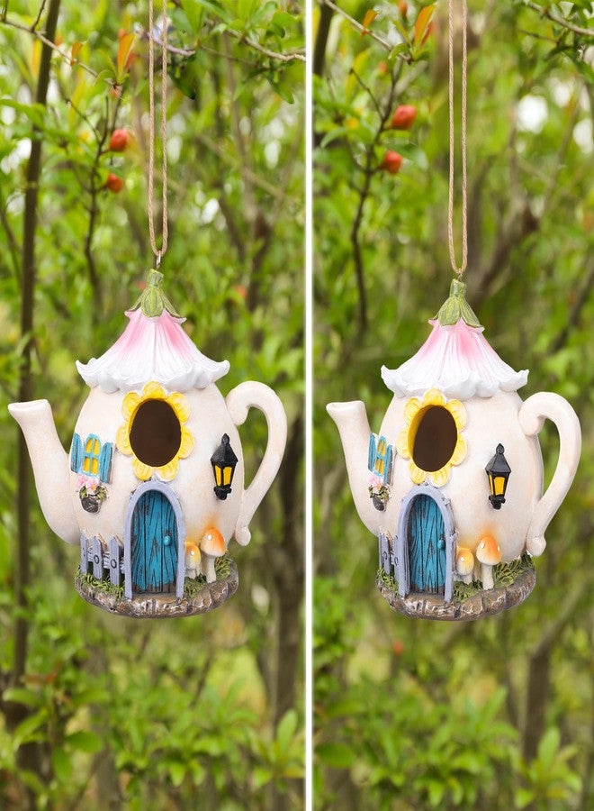 Yinns Birdhouses, Resin Bird House for Outside, Decorative Bird Houses, Hanging Watering Can Bird Houses for Outdoors Cardinal Bluebird Wild Birds - Image 5