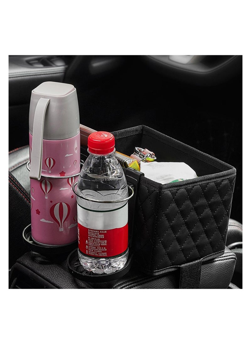 SYOSI Car Armrest Storage Box, Fixed Car Storage Box, Car Armrest Storage Box with 2 Cup Holders, Armrest Storage Box for Your Car, Multifunctional Car Console Side Organizer7*4.5 * 4.5inch  - Image 5