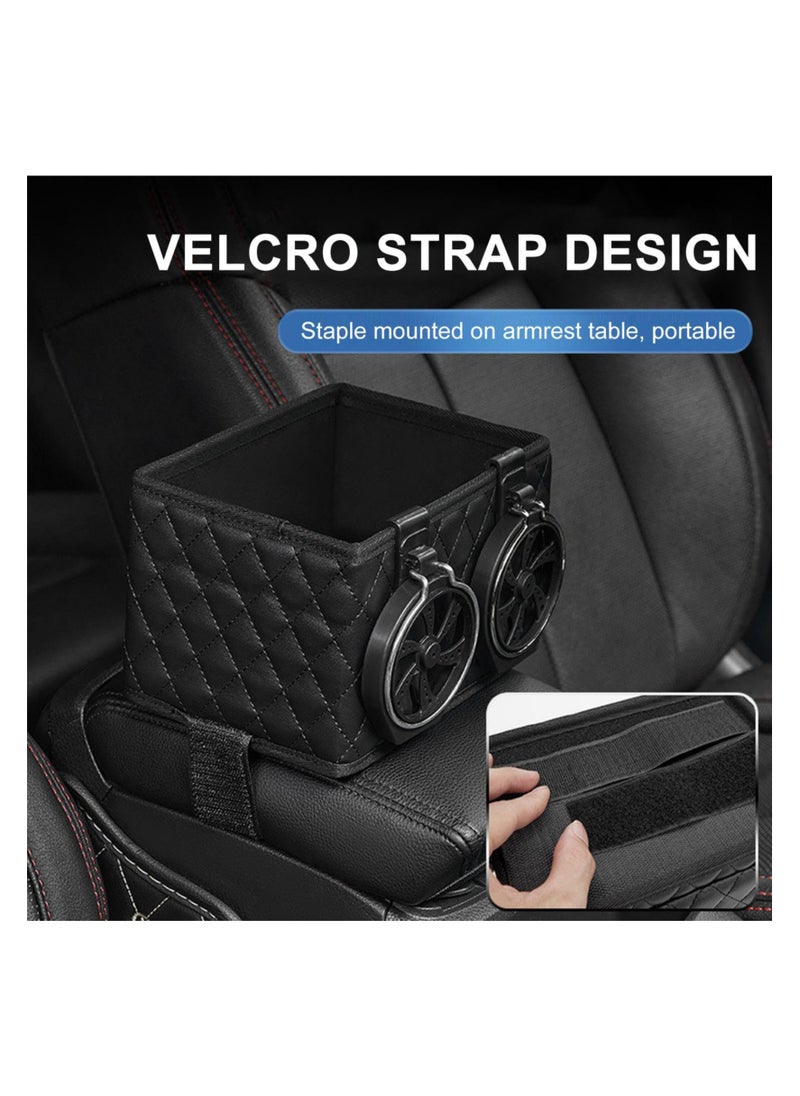 SYOSI Car Armrest Storage Box, Fixed Car Storage Box, Car Armrest Storage Box with 2 Cup Holders, Armrest Storage Box for Your Car, Multifunctional Car Console Side Organizer7*4.5 * 4.5inch  - Image 3