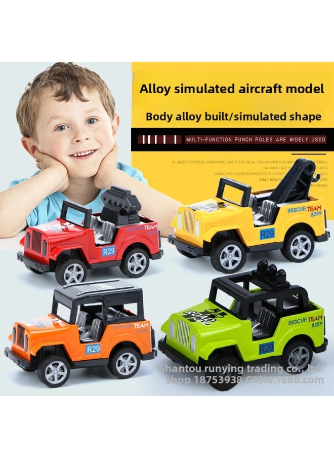 Children's Alloy Toy Car Pull Back Fighter Model City Sanitation Car Simulation Jeep School Bus Suit-Color:1210-805 Simulation Model Aircraft Alloy Pull Back Series  - Image 3