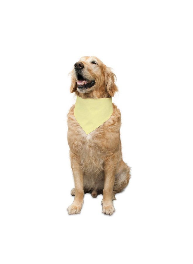 rusepin - Reversible Dog Bandana 100% Cotton Chevron Striped And Lemon Yellow Solid Adjustable Snap Button For Dogs - Image 1