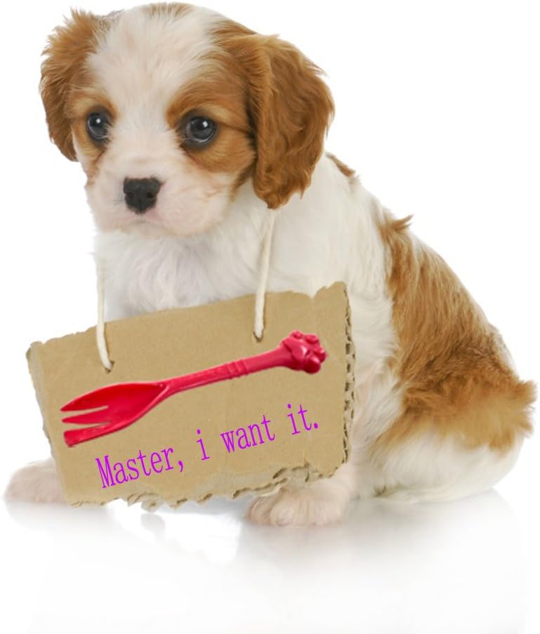 Kunhe Pet Dog Cat Feeding Scooping Can Tin Food Fork Mixing Spoon Pink 7.48Inch - Image 5