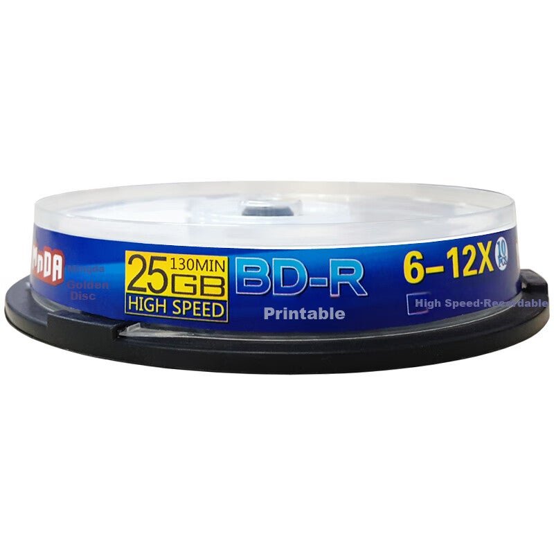 JD Jing Zao أقراص MNDA BD-R Blu-Ray/أقراص قابلة للتسجيل، سرعة 6-12x، 25GB، قابلة للطباعة، 10 قطع في برميل - Image 2