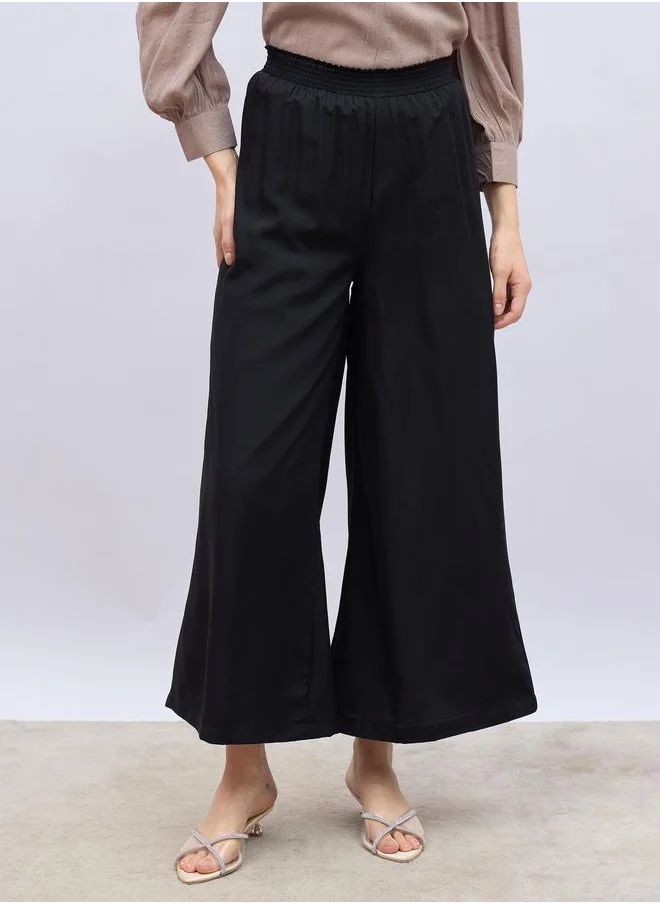 Styli Styli Solid Wide Leg Culottes with Elasticated Waistband