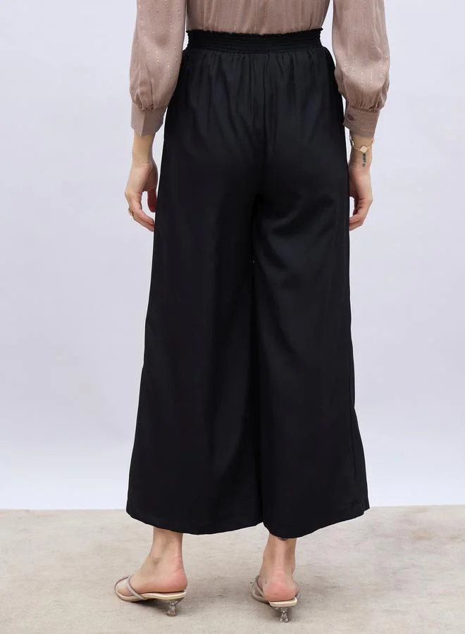 Styli Styli Solid Wide Leg Culottes with Elasticated Waistband
