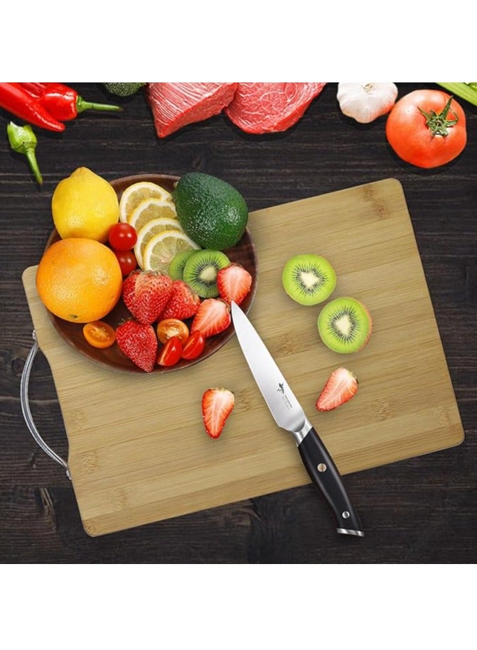 UREVO Bamboo Wood Cutting Board Set 3 Pack with Stainless Steel Handle for Meat Vegetables Cheese Serving and Chopping Everyday Kitchen Use - Image 5