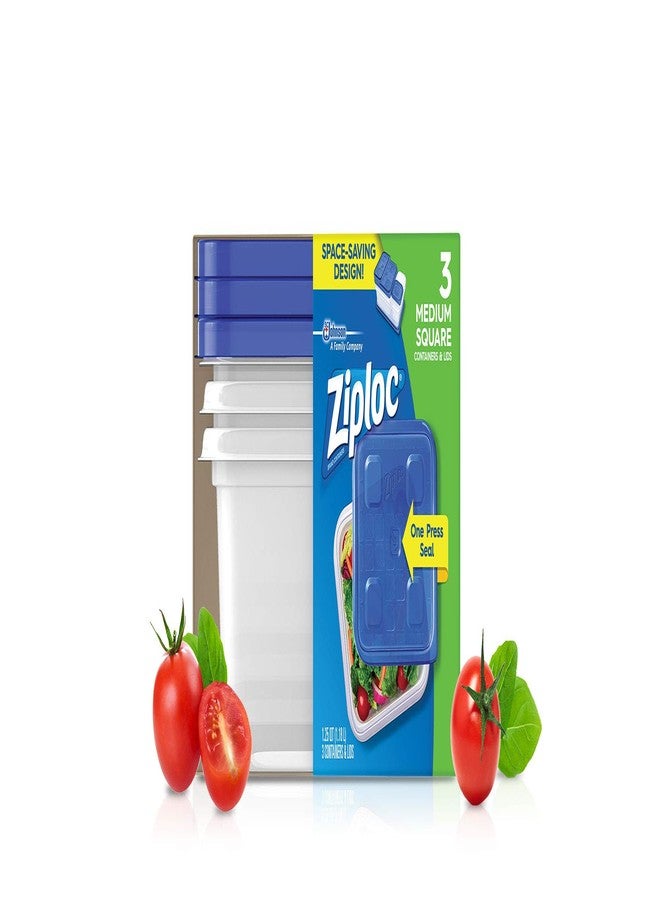 SC Johnson Ziploc Container, Medium Square,3 Count (Pack of 1) - Image 1
