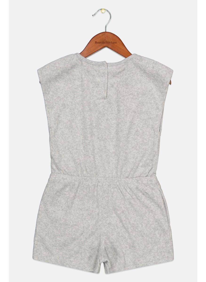 Juicy Couture Kids Girl Graphic Print Playsuit, Grey Combo  - Image 2