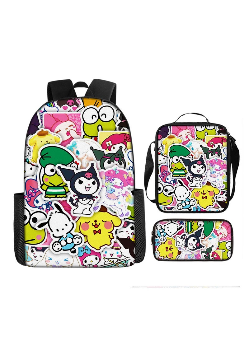 Generic - Cartoon anime backpack for primary and secondary school students, large capacity casual lightweight backpack, cartoon shoulder bag, pencil case, pencil case, and pencil case - Image 1