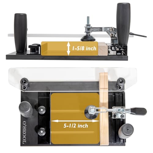 O'SKOOL Rail Coping Sled Router Table Jig for Cabinet Door Joints, Chamfering, Roundovers, Profiling, Fits 5-1/2” x 1-5/8” Stock, RTA013 - Image 3