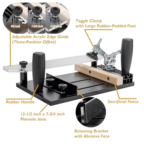O'SKOOL Rail Coping Sled Router Table Jig for Cabinet Door Joints, Chamfering, Roundovers, Profiling, Fits 5-1/2” x 1-5/8” Stock, RTA013 - Image 2