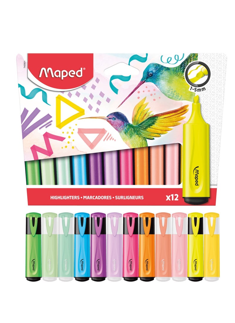 Maped 12-Piece Floupeps Classic Highlighters Multicolour  - Image 1
