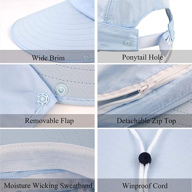 GUSTAVE ® Unisex Summer Hats with Detachable Flaps, Sun Hats for Women, Sun Protection Cap for Women, for Gardening, Beach, Boating, Fishing - Image 4