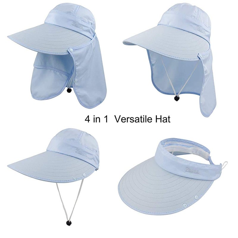 GUSTAVE ® Unisex Summer Hats with Detachable Flaps, Sun Hats for Women, Sun Protection Cap for Women, for Gardening, Beach, Boating, Fishing - Image 2