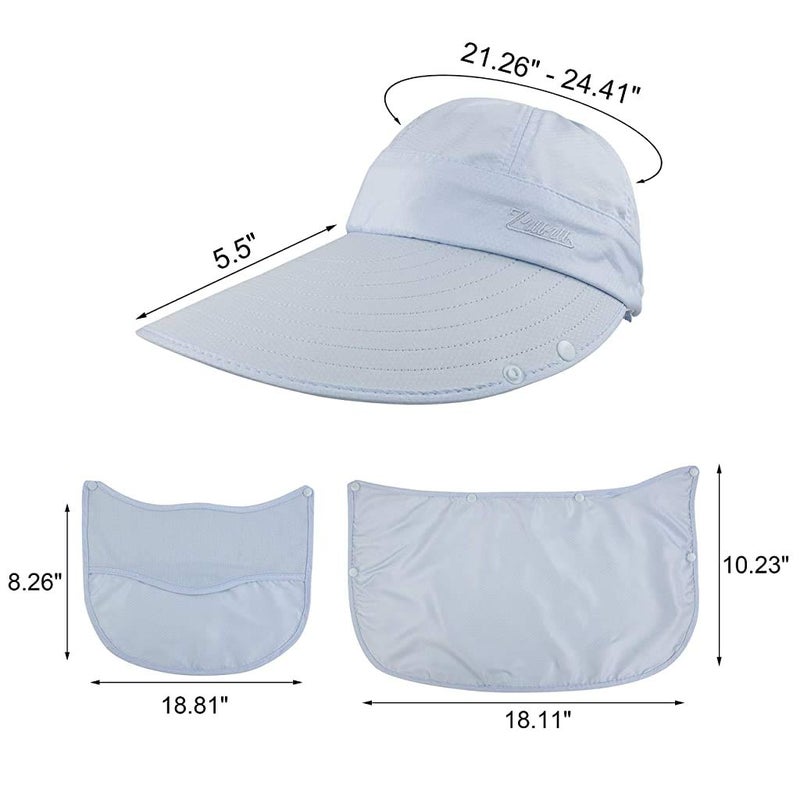 GUSTAVE ® Unisex Summer Hats with Detachable Flaps, Sun Hats for Women, Sun Protection Cap for Women, for Gardening, Beach, Boating, Fishing - Image 3