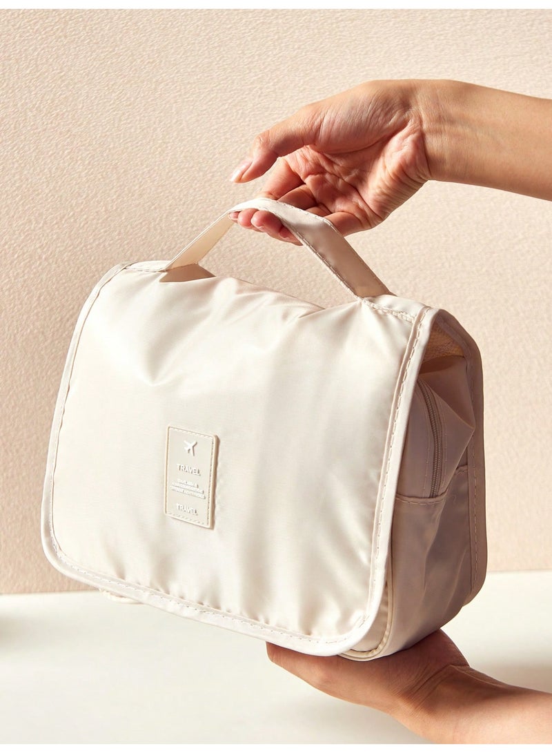 Miamia 1 Pcs Multifunctional Hanging Makeup Bag with Large Capacity Storage Easy to Carry Suitable as a Gift Bohemian Style White - Image 5