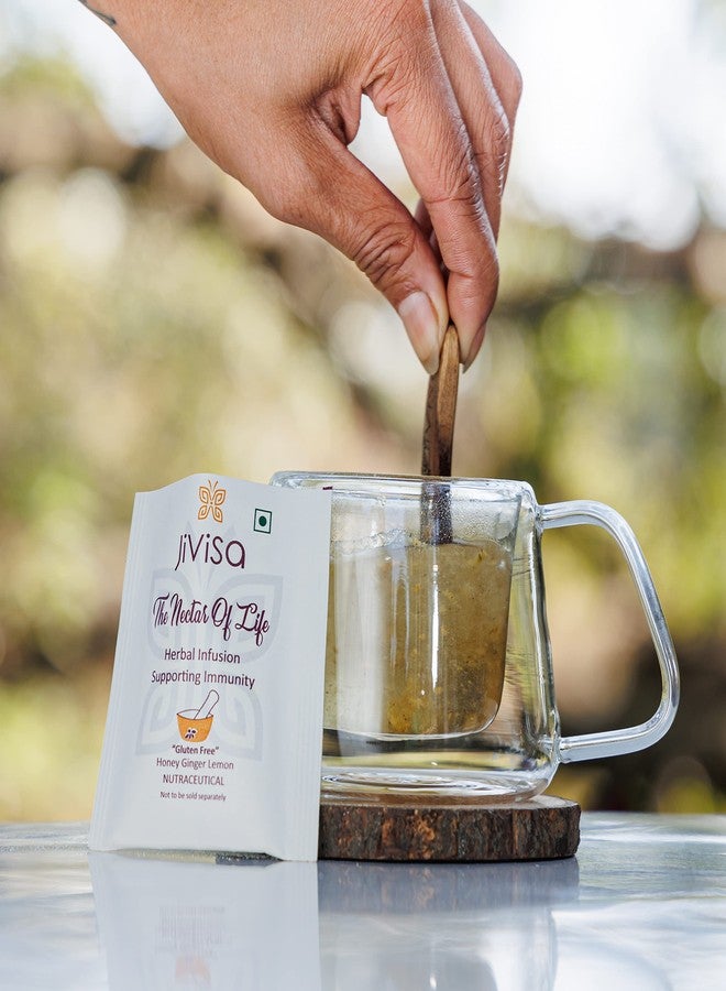 JiViSa The Nectar of Life Herbal Infusion Mix - 13 Powerful Herbs with Honey, Ginger & Lemon Flavour | Immunity Booster Kadha Tea Mix | Sugar-Free Diabetic Friendly Herbal Drink (75 g Tin Pack) - Image 5