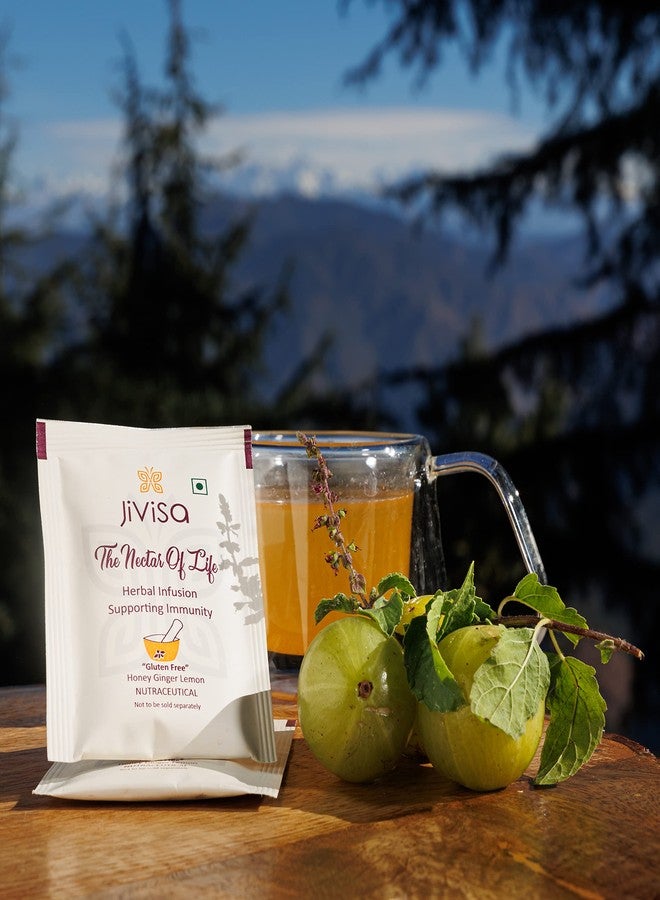 JiViSa The Nectar of Life Herbal Infusion Mix - 13 Powerful Herbs with Honey, Ginger & Lemon Flavour | Immunity Booster Kadha Tea Mix | Sugar-Free Diabetic Friendly Herbal Drink (75 g Tin Pack) - Image 3