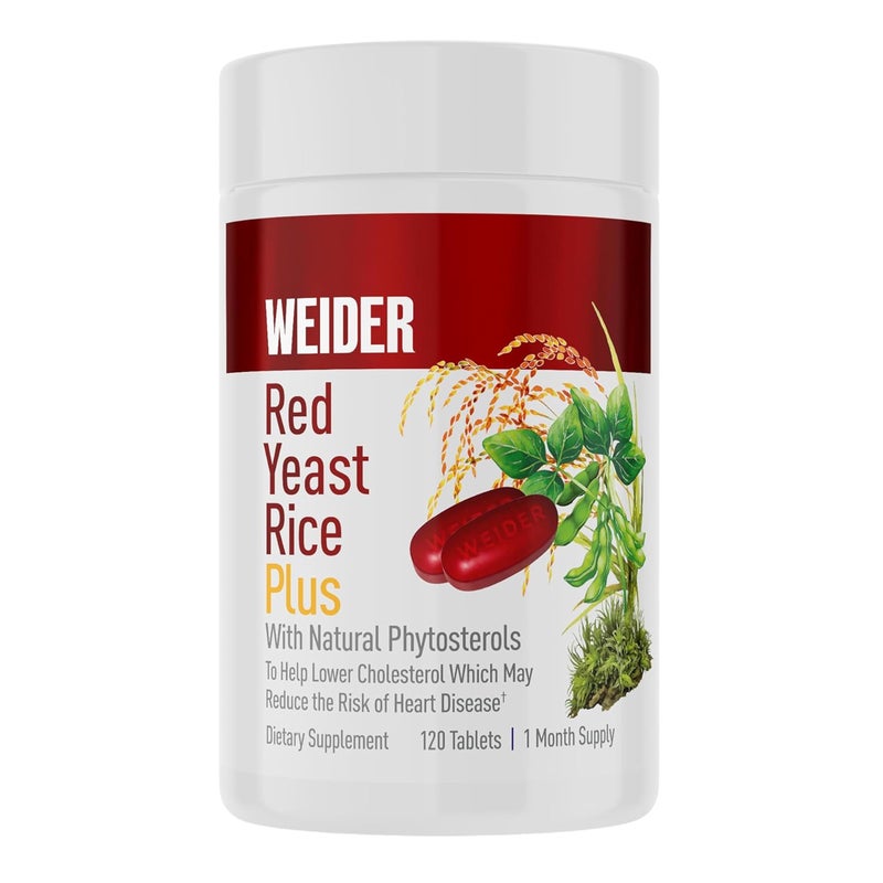 Weider Red Yeast Rice Plus 1200mg with 850mg of Natural Phytosterols Gluten Free One Month Supply